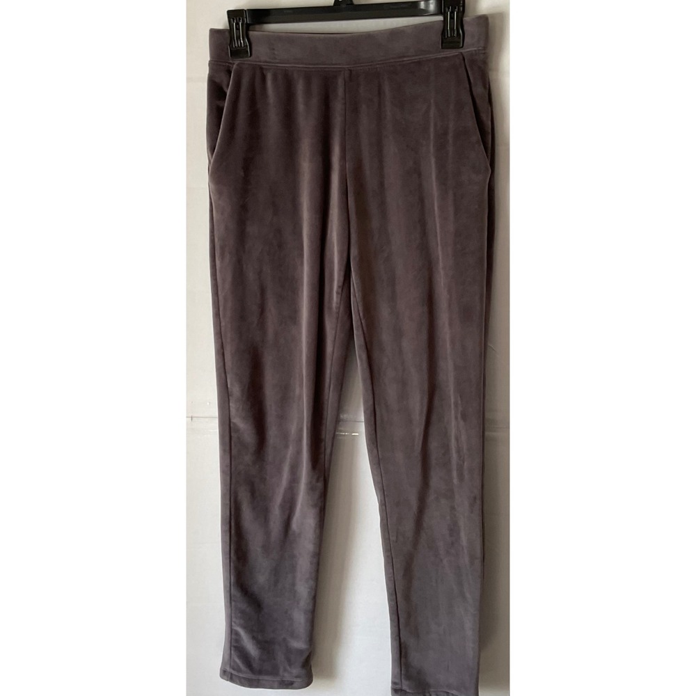 House of Harlow 1960 Womens XS Charcoal Grey Velour Joggers Tapered Lounge Pants